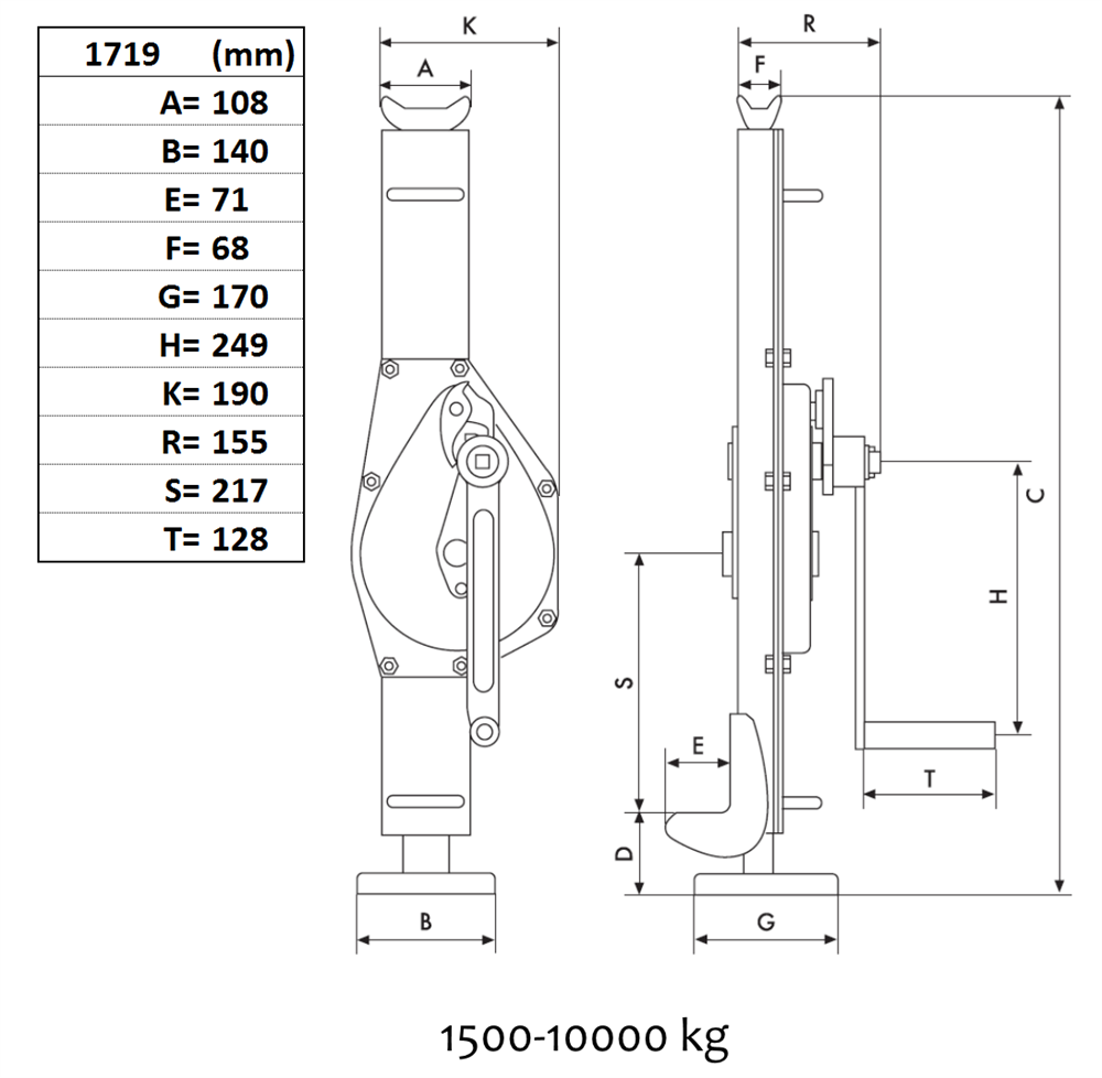 Mekanisk domkraft 5000 kg - Bild 2