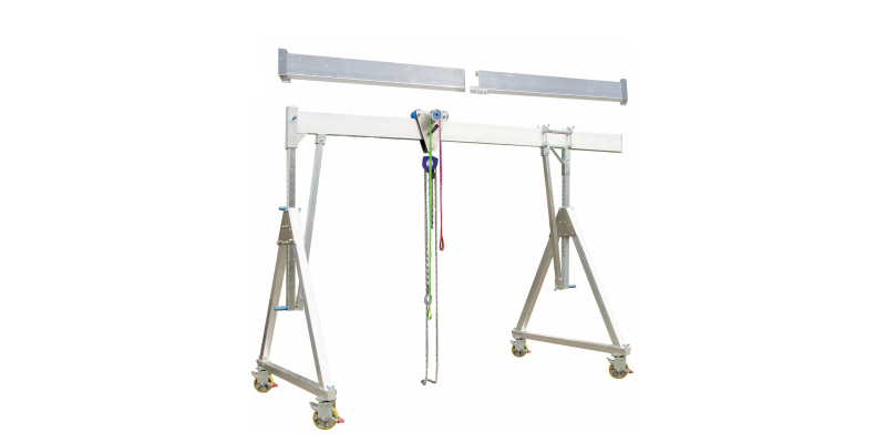 Flyttbar bockkran 1500 kg, delbar balklängd 4000 mm, storlek: S
