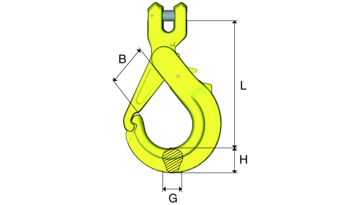 Säkerhetskrok Gunnebo GrabiQ typ GBK, 10 mm, klass 10, 4 ton