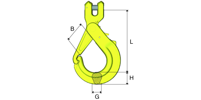 Säkerhetskrok Gunnebo GrabiQ typ GBK, 10 mm, klass 10, 4 ton