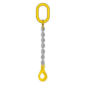 Lyftkätting 1-part 5,3 ton, 3 m, säkerhetskrok-gaffel, klass 8, 13 mm