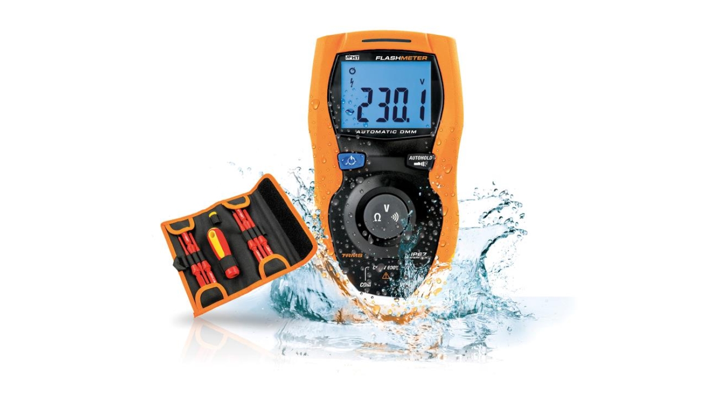 FlashMeter – Automatisk, vattentät multimeter & skruvmejselsats