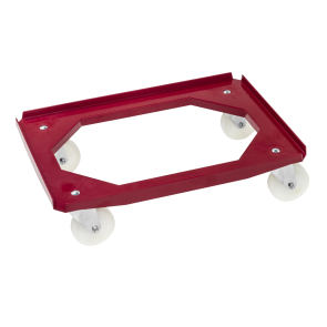 Plasttralla, 200 kg, för plastbackar, vinröd