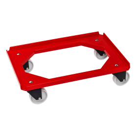 Plasttralla, 200 kg, för plastbackar, röd