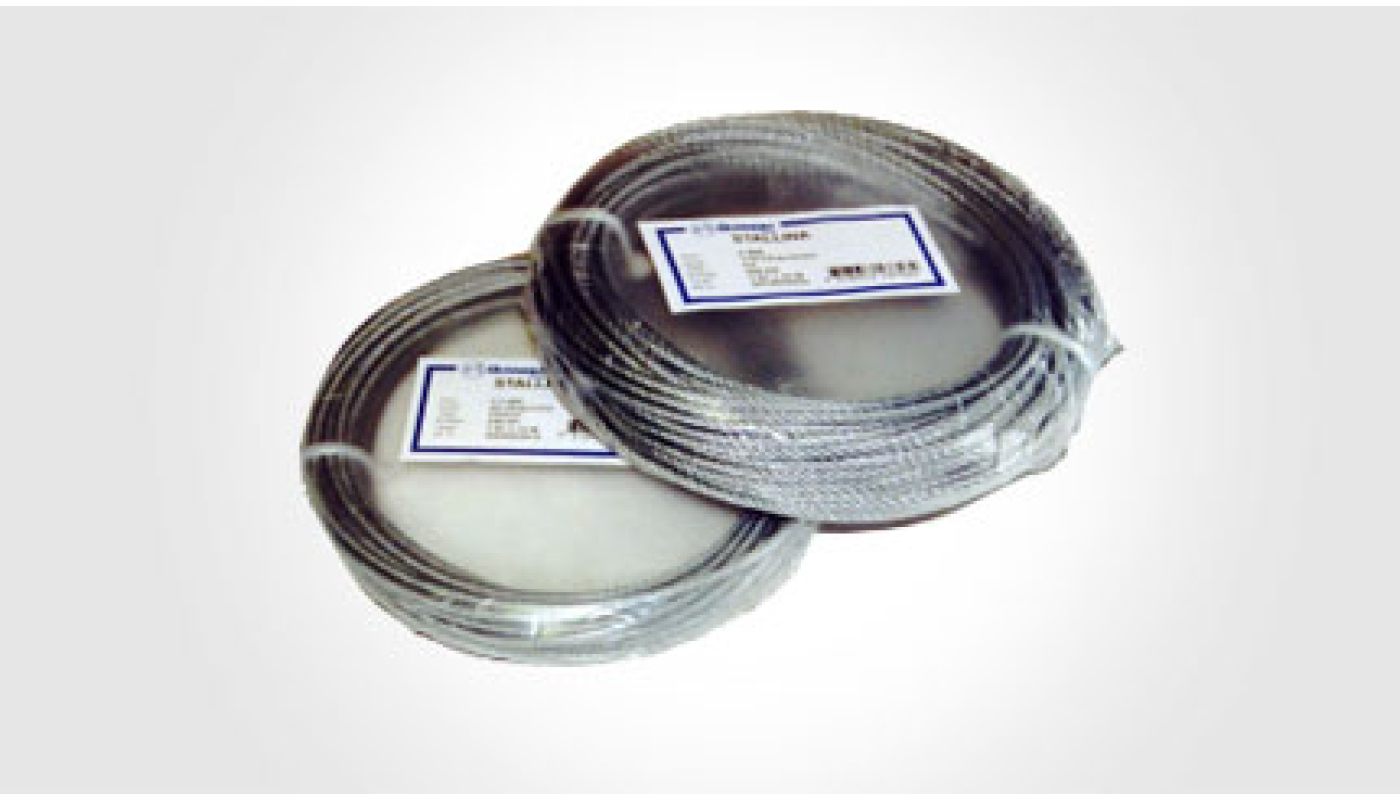 Stållina PVC-belagd, 25 m i ring, 3/5 mm
