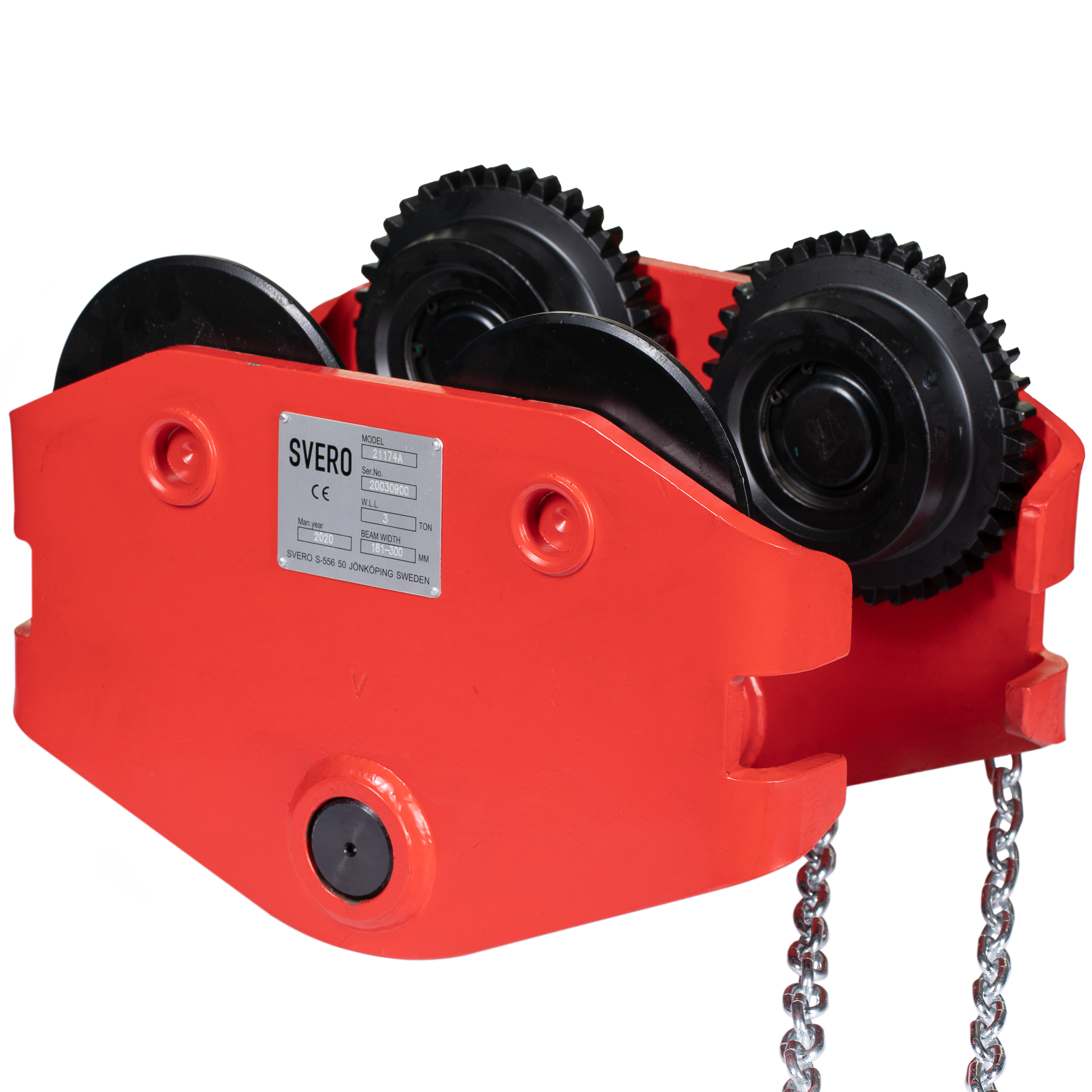 Balkvagn 500 kg kättingdriven 3 m, 161-280 mm