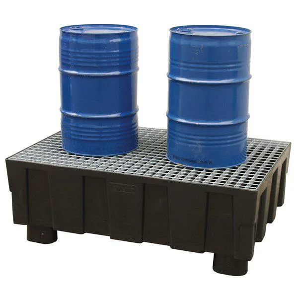 Uppsamlingskärl 2 fat polyeten 230 l fot & galler