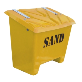Sandbehållare 130L Gul, flyttbar med truck