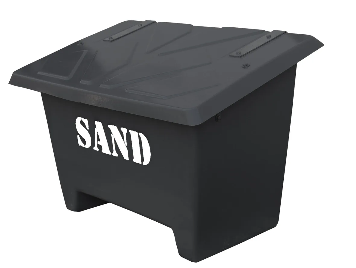 Sandbehållare 250L Svart, flyttbar med truck