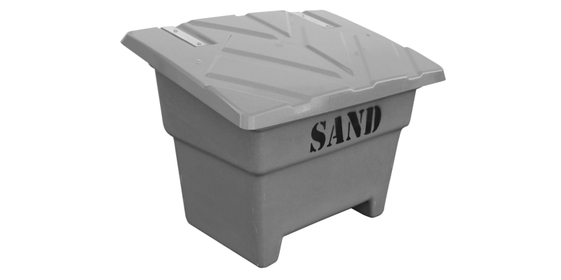 Sandbehållare 350L Grå, flyttbar med truck