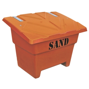 Sandbehållare 350L Orange, flyttbar med truck