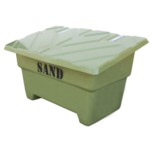 Sandbehållare 550L Grön, flyttbar med truck
