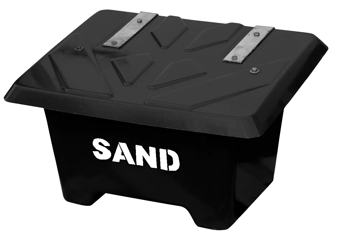 Sandbehållare 65L Svart, flyttbar med truck
