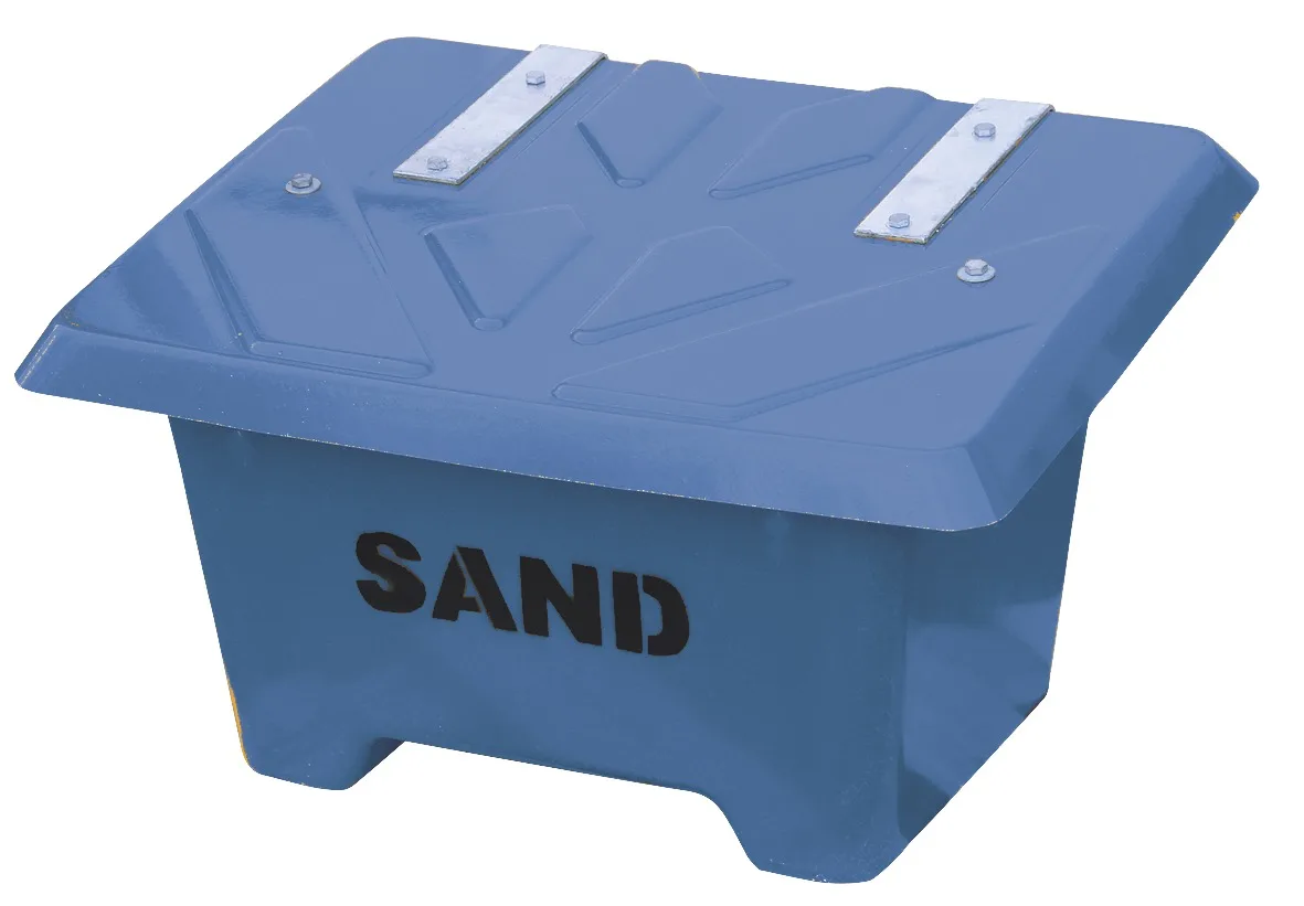 Sandbehållare 65L Blå, flyttbar med truck