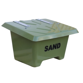 Sandbehållare 65L Grön, flyttbar med truck
