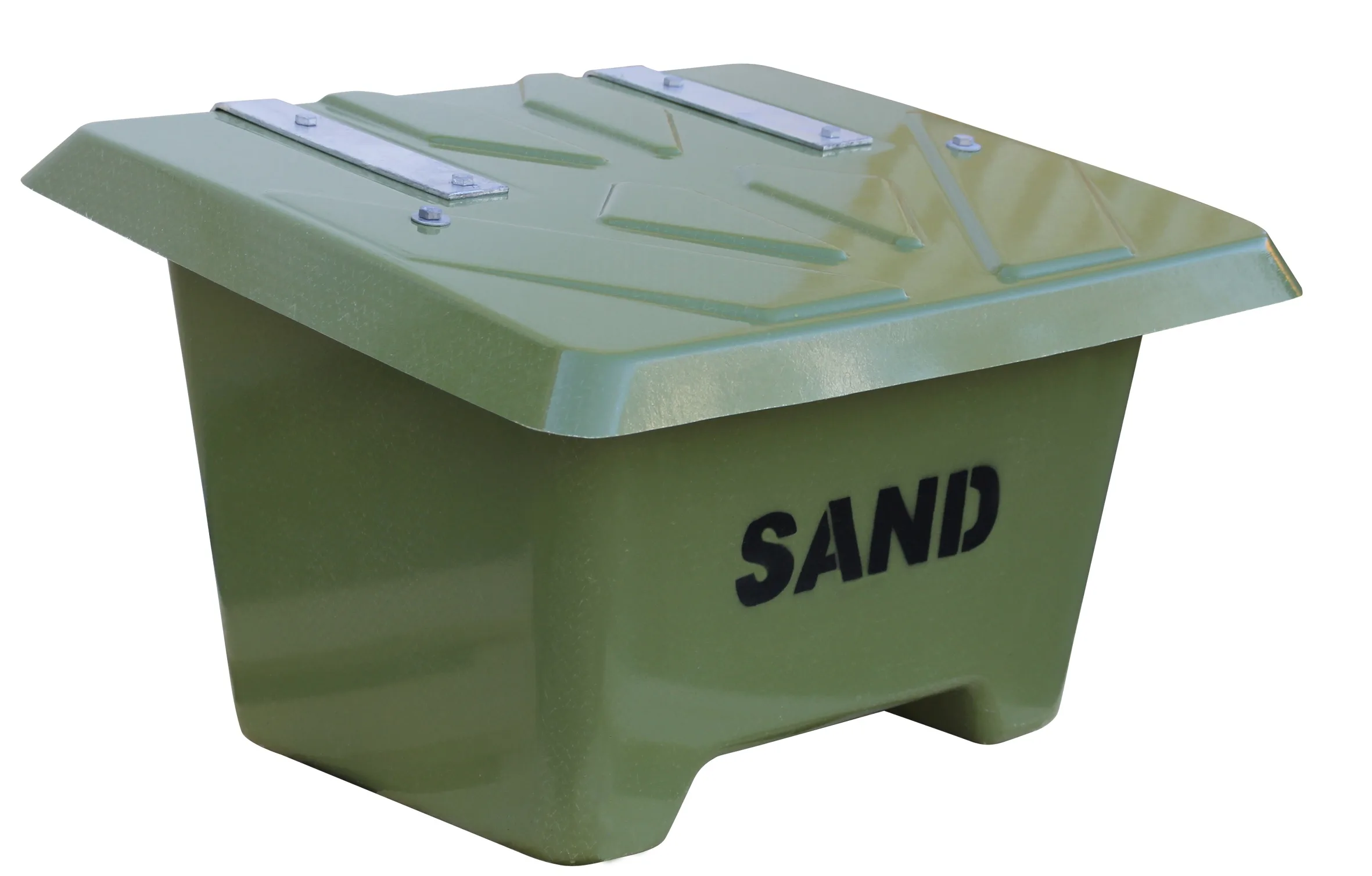 Sandbehållare 65L Grön, flyttbar med truck