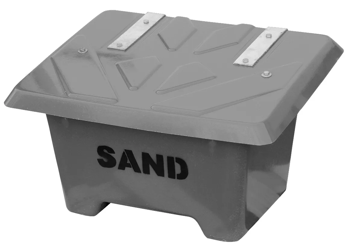Sandbehållare 65L Grå, flyttbar med truck