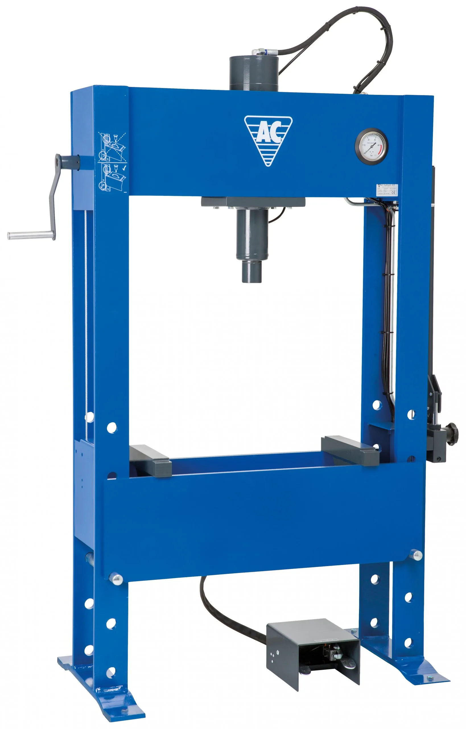 Verkstadspress 40 ton, hand- & lufthydraulisk, lastbil/industri