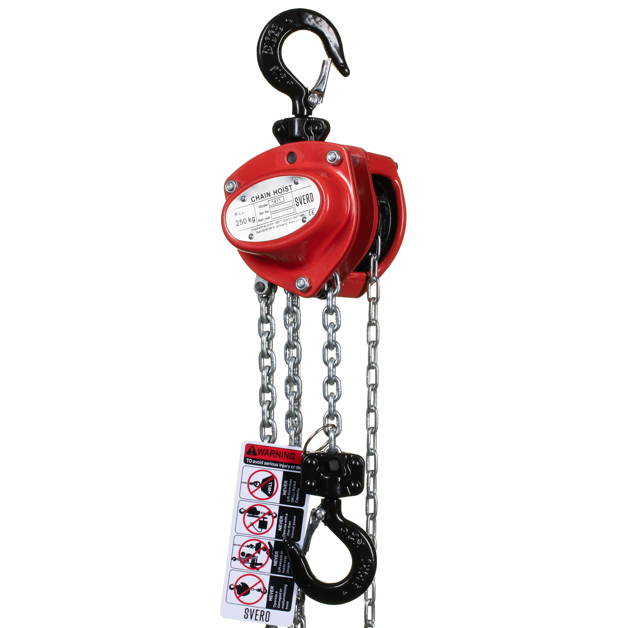 Snabblyftblock Svero 250 kg, 3m