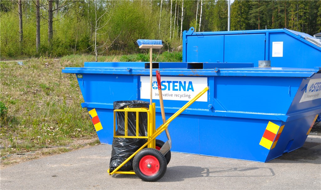 Städvagn för utomhusbruk, 125L, gul - Bild 3