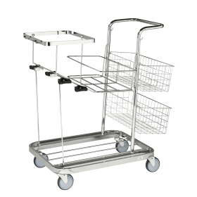 Städvagn för 125L säck, 4 svängbara hjul