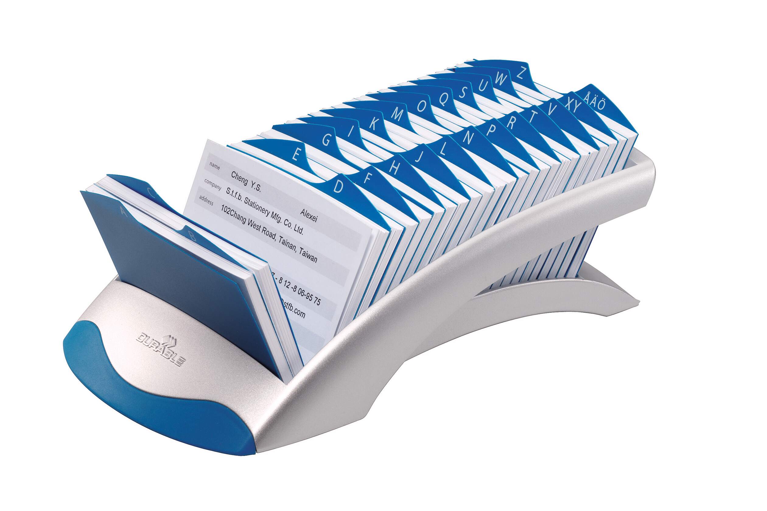 Kartotek TELINDEX® DESK VEGAS, 500 adresskort, silver