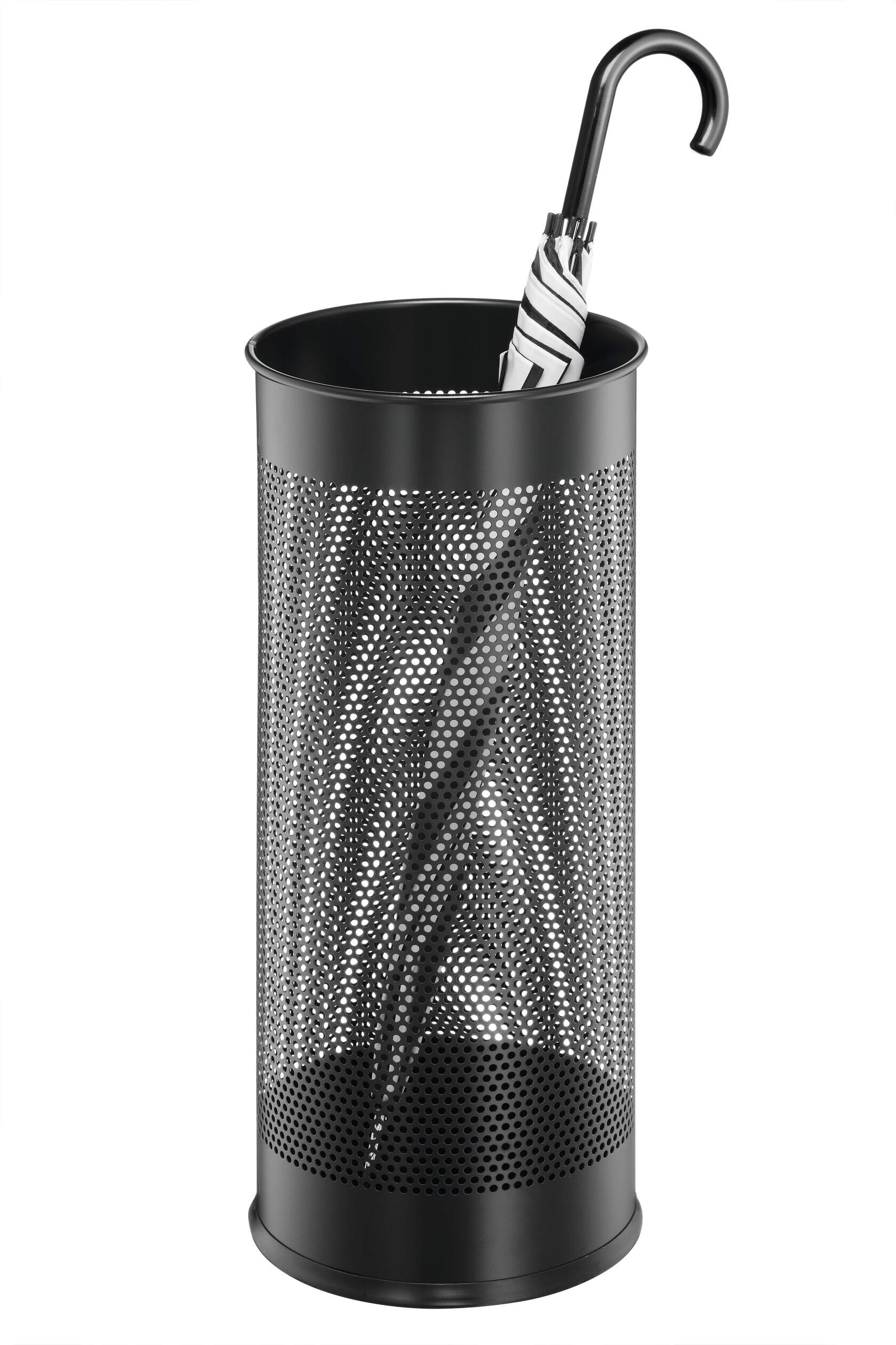 Paraplyställ metall 28,5L rund, svart