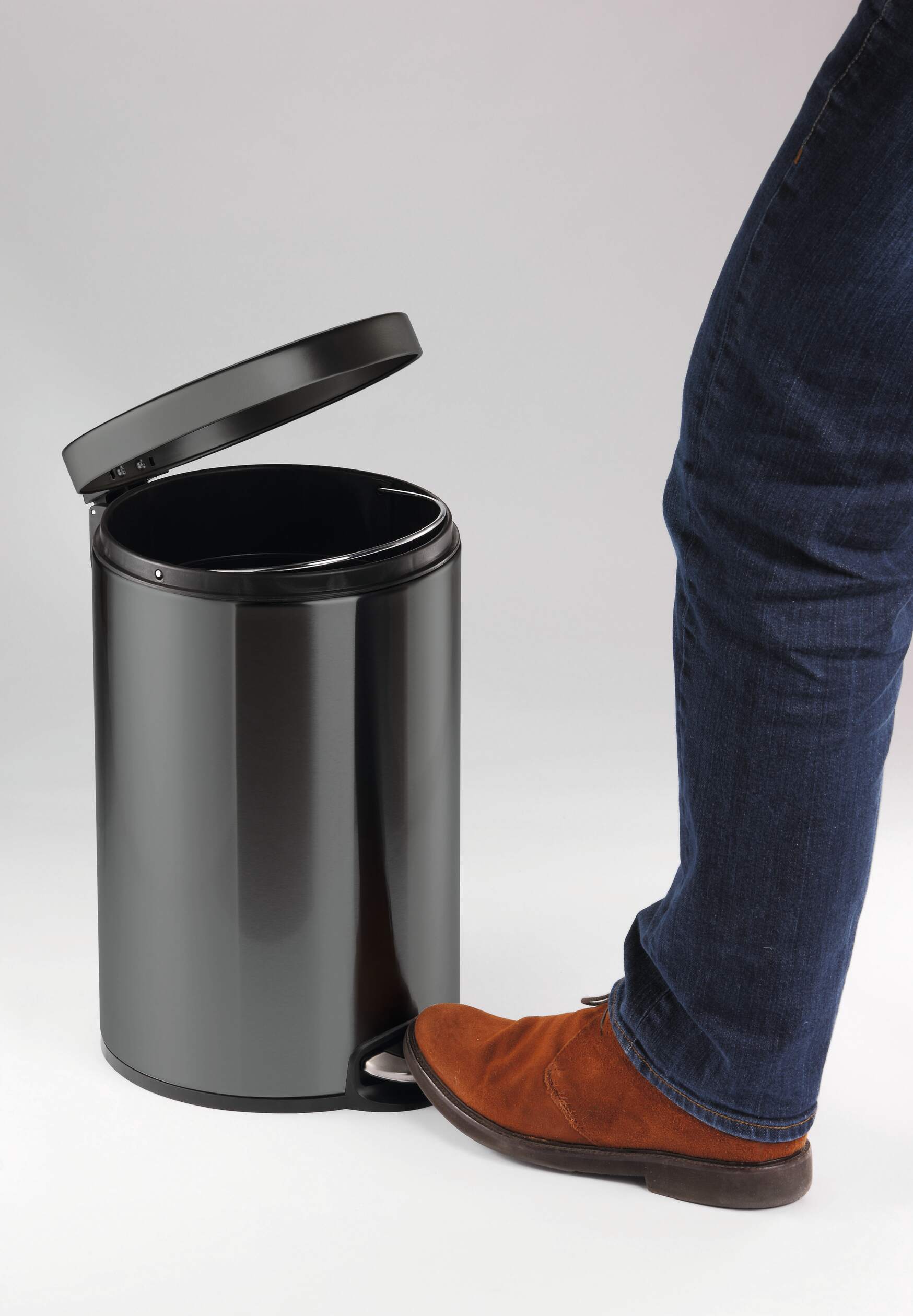 Pedalhink metall 5L rund, mörkgrå - Bild 4