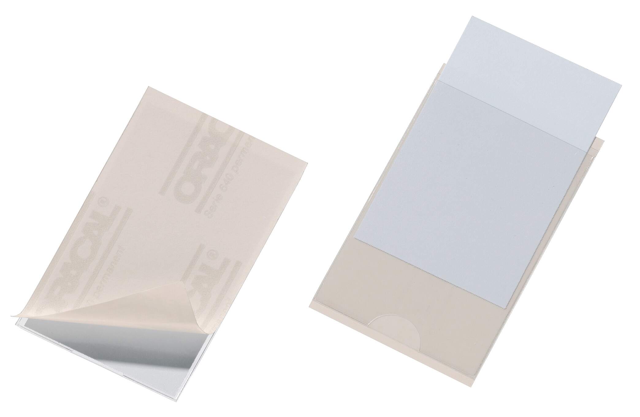 Självhäftande ficka POCKETFIX® 90x57 mm med tumgrepp utan instick, 100-pack